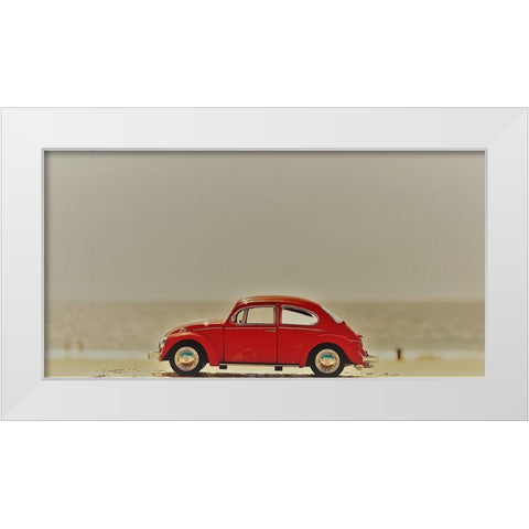 Red Car White Modern Wood Framed Art Print by Singleton, Ashley
