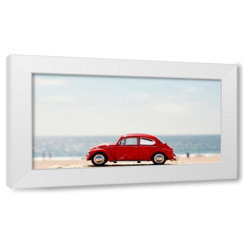 Red Car II White Modern Wood Framed Art Print by Singleton, Ashley
