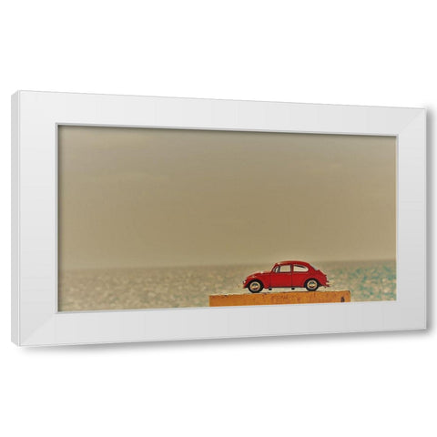 Red Car III White Modern Wood Framed Art Print by Singleton, Ashley