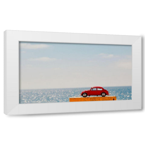 Red Car IV White Modern Wood Framed Art Print by Singleton, Ashley