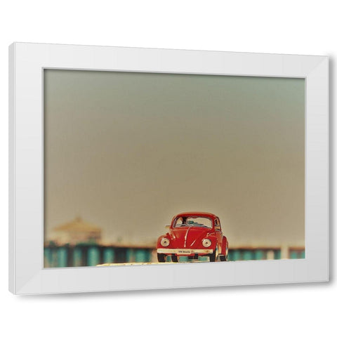 Red Car V White Modern Wood Framed Art Print by Singleton, Ashley