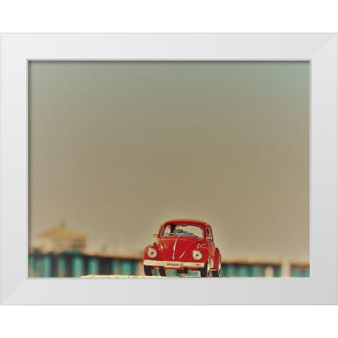 Red Car V White Modern Wood Framed Art Print by Singleton, Ashley