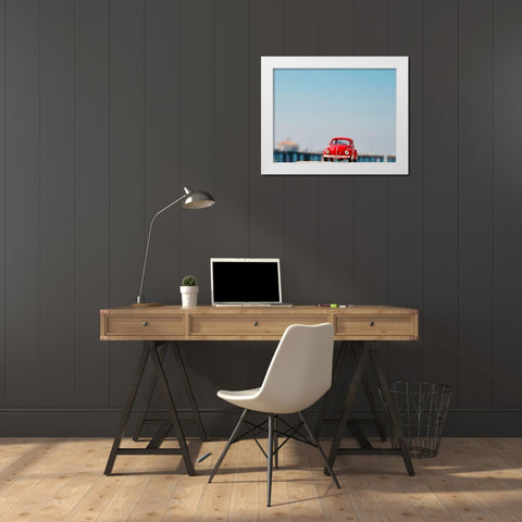 Red Car VI White Modern Wood Framed Art Print by Singleton, Ashley
