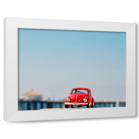 Red Car VI White Modern Wood Framed Art Print by Singleton, Ashley