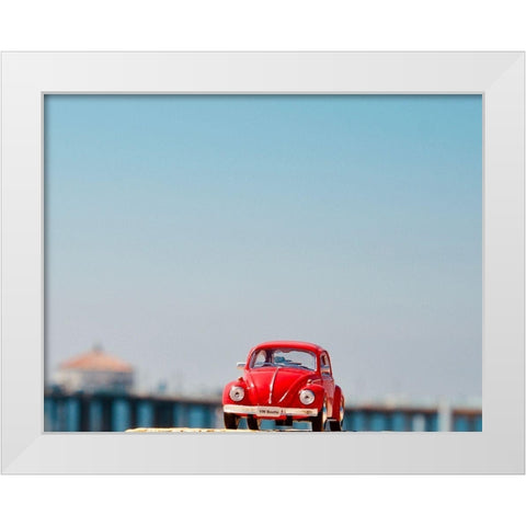Red Car VI White Modern Wood Framed Art Print by Singleton, Ashley