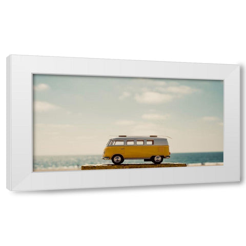 Yellow Bus II White Modern Wood Framed Art Print by Singleton, Ashley