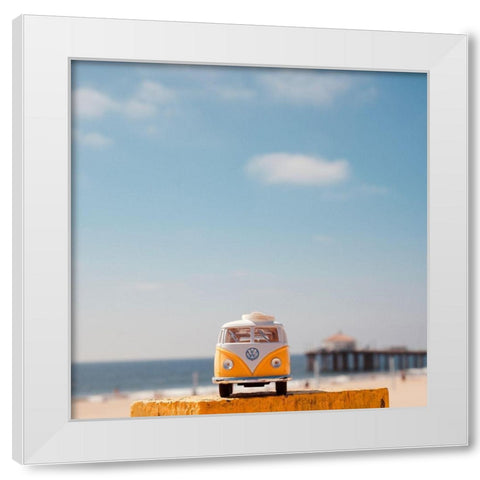 Yellow Bus III White Modern Wood Framed Art Print by Singleton, Ashley