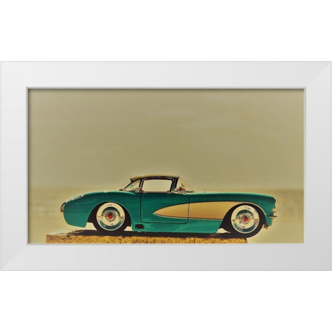 Blue Car II White Modern Wood Framed Art Print by Singleton, Ashley
