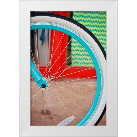 Blue Bicycle White Modern Wood Framed Art Print by Singleton, Ashley
