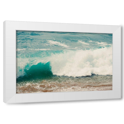 Wave Race White Modern Wood Framed Art Print by Singleton, Ashley