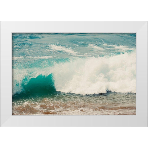 Wave Race White Modern Wood Framed Art Print by Singleton, Ashley