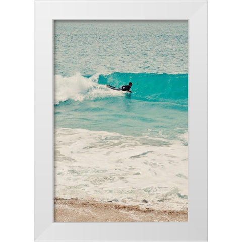 Surfs Up White Modern Wood Framed Art Print by Singleton, Ashley