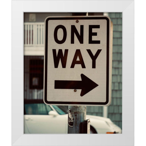 One Way White Modern Wood Framed Art Print by Singleton, Ashley