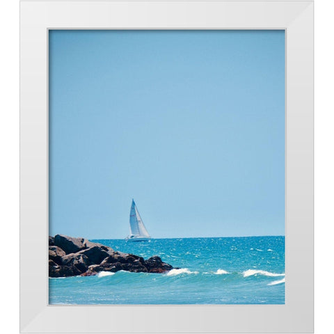 Hello Sailor White Modern Wood Framed Art Print by Singleton, Ashley