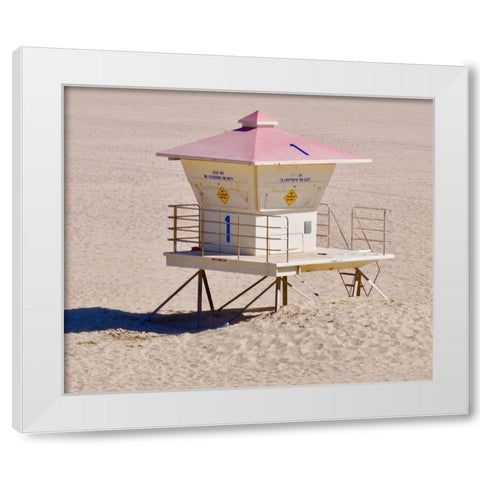 Pink Roof White Modern Wood Framed Art Print by Singleton, Ashley