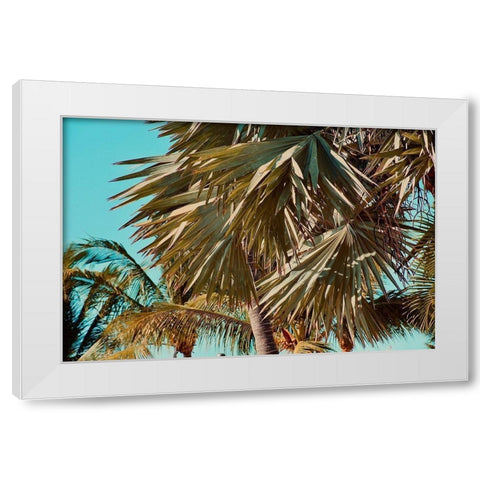 Leaves White Modern Wood Framed Art Print by Singleton, Ashley