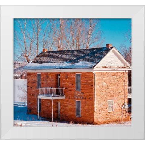 Winter Cabin White Modern Wood Framed Art Print by Singleton, Ashley