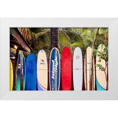 Surf Boards White Modern Wood Framed Art Print by Singleton, Ashley