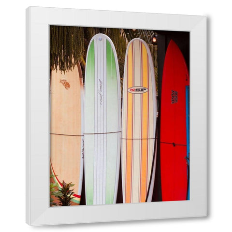 Surf Boards II White Modern Wood Framed Art Print by Singleton, Ashley