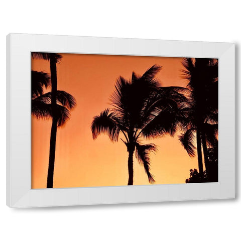 Palms at Sunset White Modern Wood Framed Art Print by Singleton, Ashley
