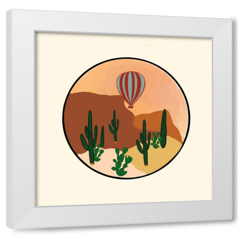 Hot Air Desert White Modern Wood Framed Art Print by Singleton, Ashley