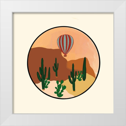 Hot Air Desert White Modern Wood Framed Art Print by Singleton, Ashley