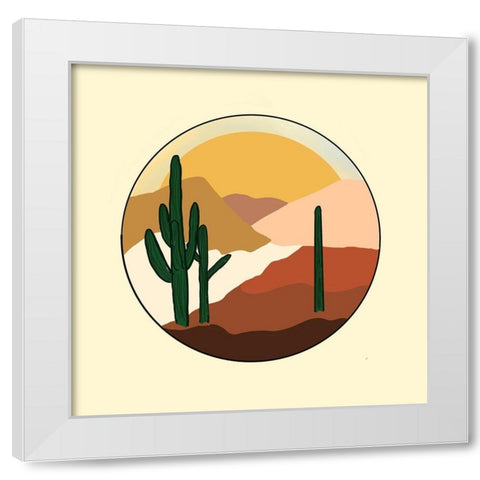 Desert Sunset White Modern Wood Framed Art Print by Singleton, Ashley