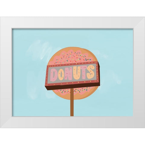 Donuts White Modern Wood Framed Art Print by Singleton, Ashley