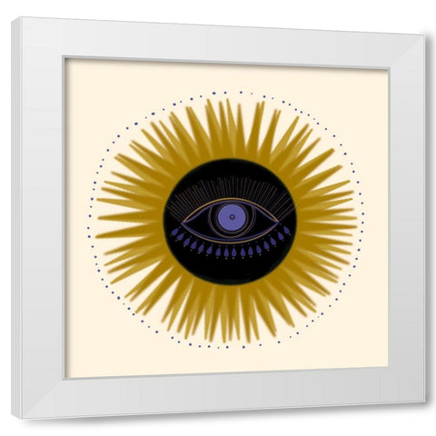 Sun Eye White Modern Wood Framed Art Print by Singleton, Ashley