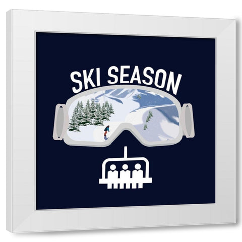 Ski Season White Modern Wood Framed Art Print by Singleton, Ashley