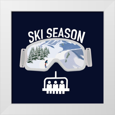 Ski Season White Modern Wood Framed Art Print by Singleton, Ashley