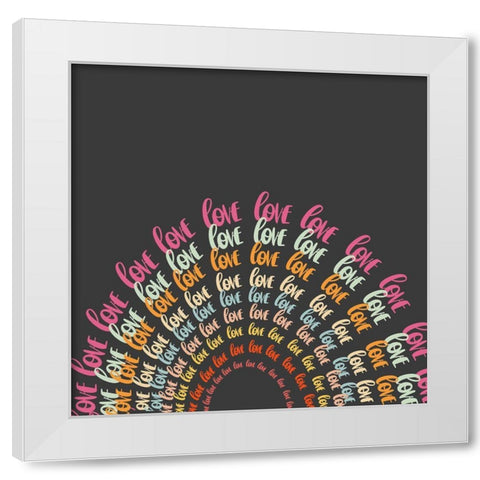 Rainbow Love White Modern Wood Framed Art Print by Singleton, Ashley