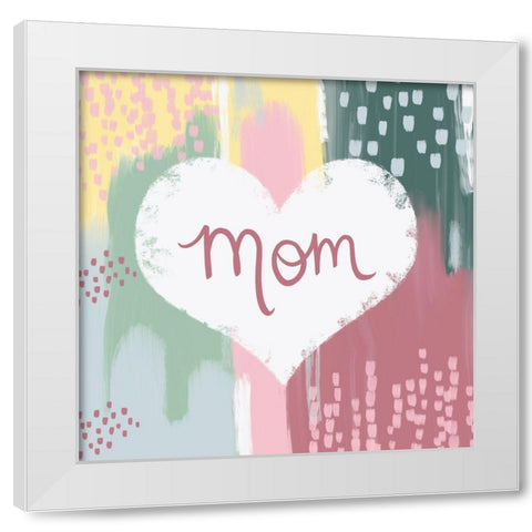 Mom White Modern Wood Framed Art Print by Singleton, Ashley