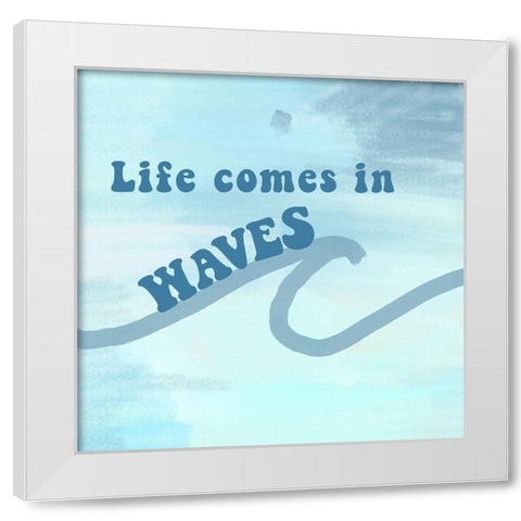 Waves White Modern Wood Framed Art Print by Singleton, Ashley