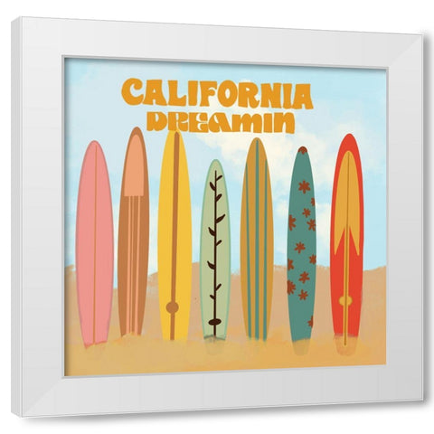 California Dreamin White Modern Wood Framed Art Print by Singleton, Ashley