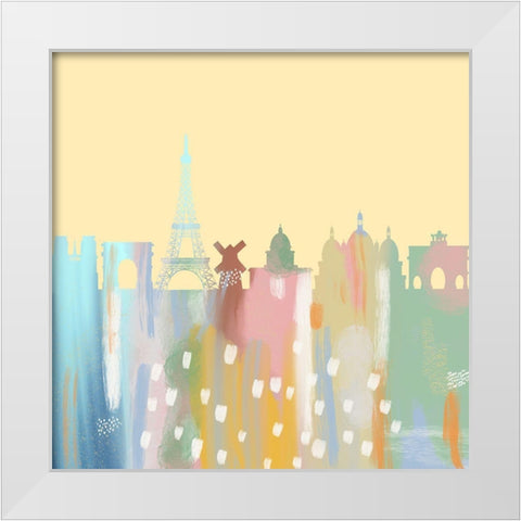 City Skyline White Modern Wood Framed Art Print by Singleton, Ashley