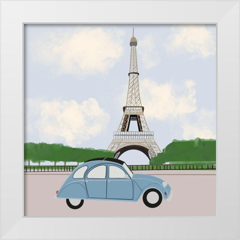 Eiffel Tower II White Modern Wood Framed Art Print by Singleton, Ashley