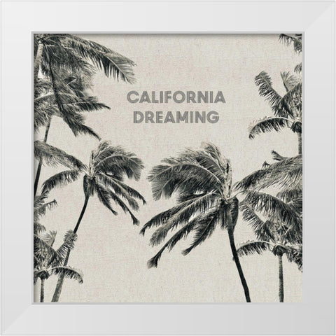 California Palm Trees White Modern Wood Framed Art Print by Singleton, Ashley