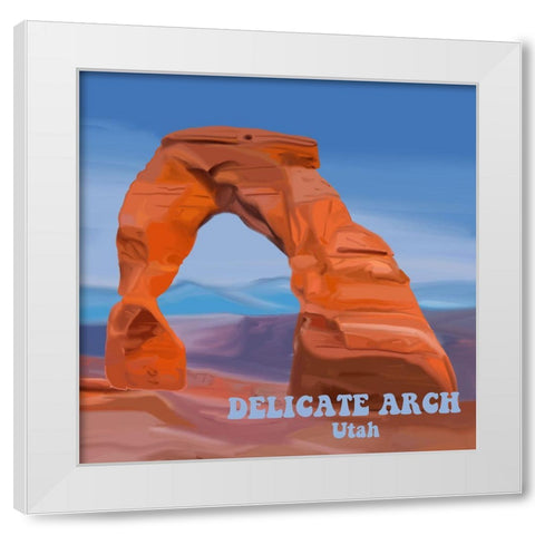 Delicate Arch White Modern Wood Framed Art Print by Singleton, Ashley