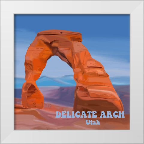 Delicate Arch White Modern Wood Framed Art Print by Singleton, Ashley