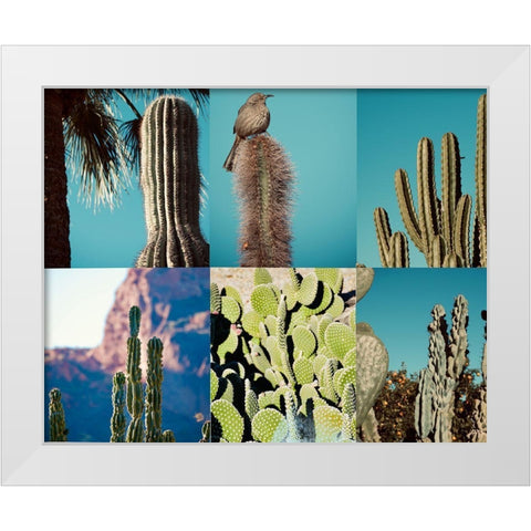 Cactus White Modern Wood Framed Art Print by Singleton, Ashley