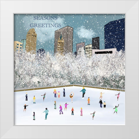 Seasons Greetings White Modern Wood Framed Art Print by Singleton, Ashley