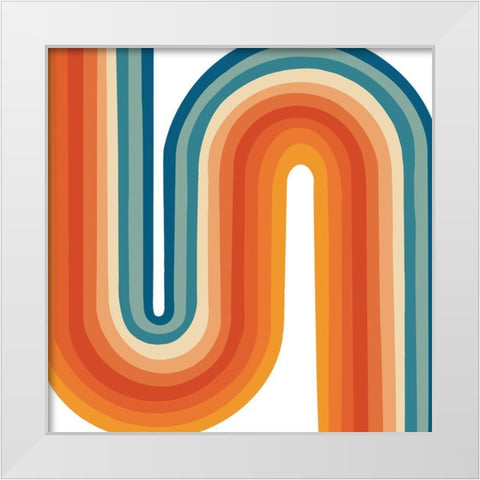 Retro Rainbow White Modern Wood Framed Art Print by Singleton, Ashley