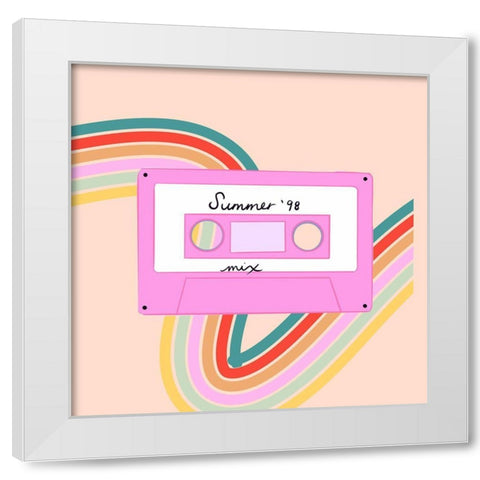 Mix Tape White Modern Wood Framed Art Print by Singleton, Ashley