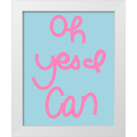 Yes I Can White Modern Wood Framed Art Print by Singleton, Ashley