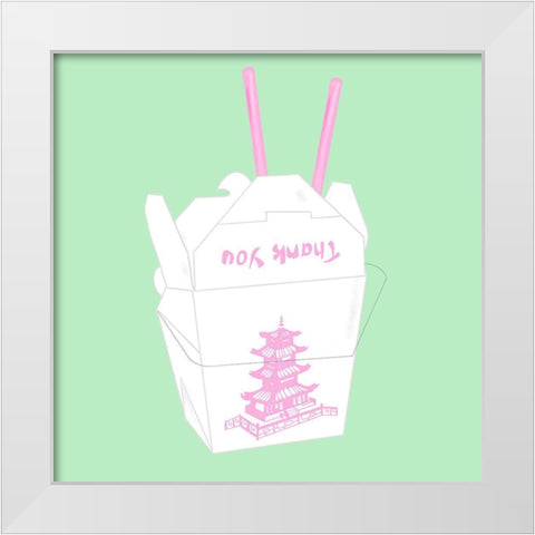 Take Out White Modern Wood Framed Art Print by Singleton, Ashley