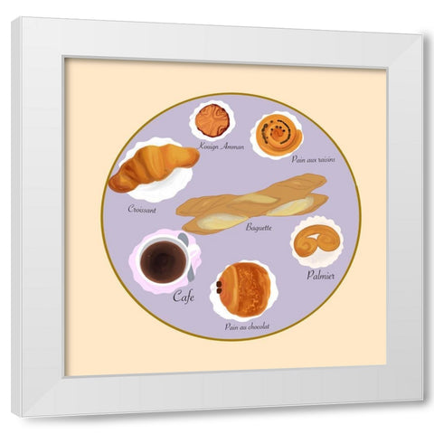 French Pastries White Modern Wood Framed Art Print by Singleton, Ashley