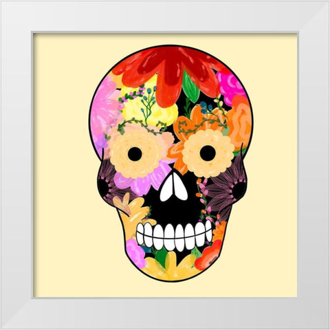 Flower Face White Modern Wood Framed Art Print by Singleton, Ashley