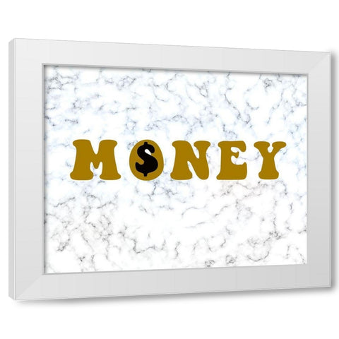 Money White Modern Wood Framed Art Print by Singleton, Ashley