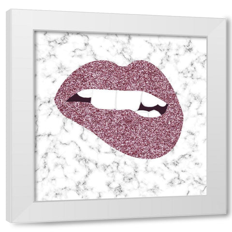 Pink Pout White Modern Wood Framed Art Print by Singleton, Ashley